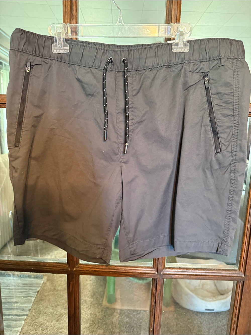 Sonoma Men's Black Athletic Drawstring Shorts with Zip Pockets
